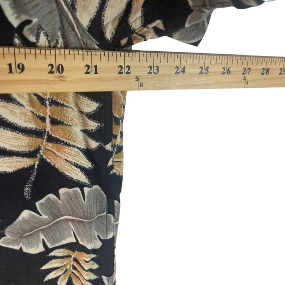 Summa Men's Size Large Rayon Hawaiian Green Black Button‎ Up - Picture 6 of 7